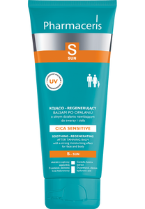 Pharmaceris S KOJĄCO-REGENERUJĄCY BALSAM PO OPALANIU o silnym działaniu nawilżającym do twarzy i ciała CICA SENSITIVE 200 ml
